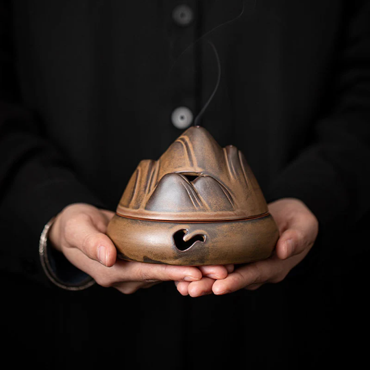 Mountain-Shaped Sandalwood Incense Burner