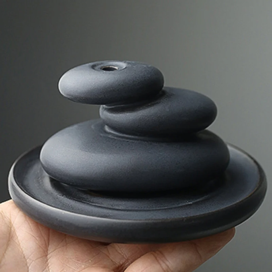 Balanced Stones Cairn Backflow Incense Holder