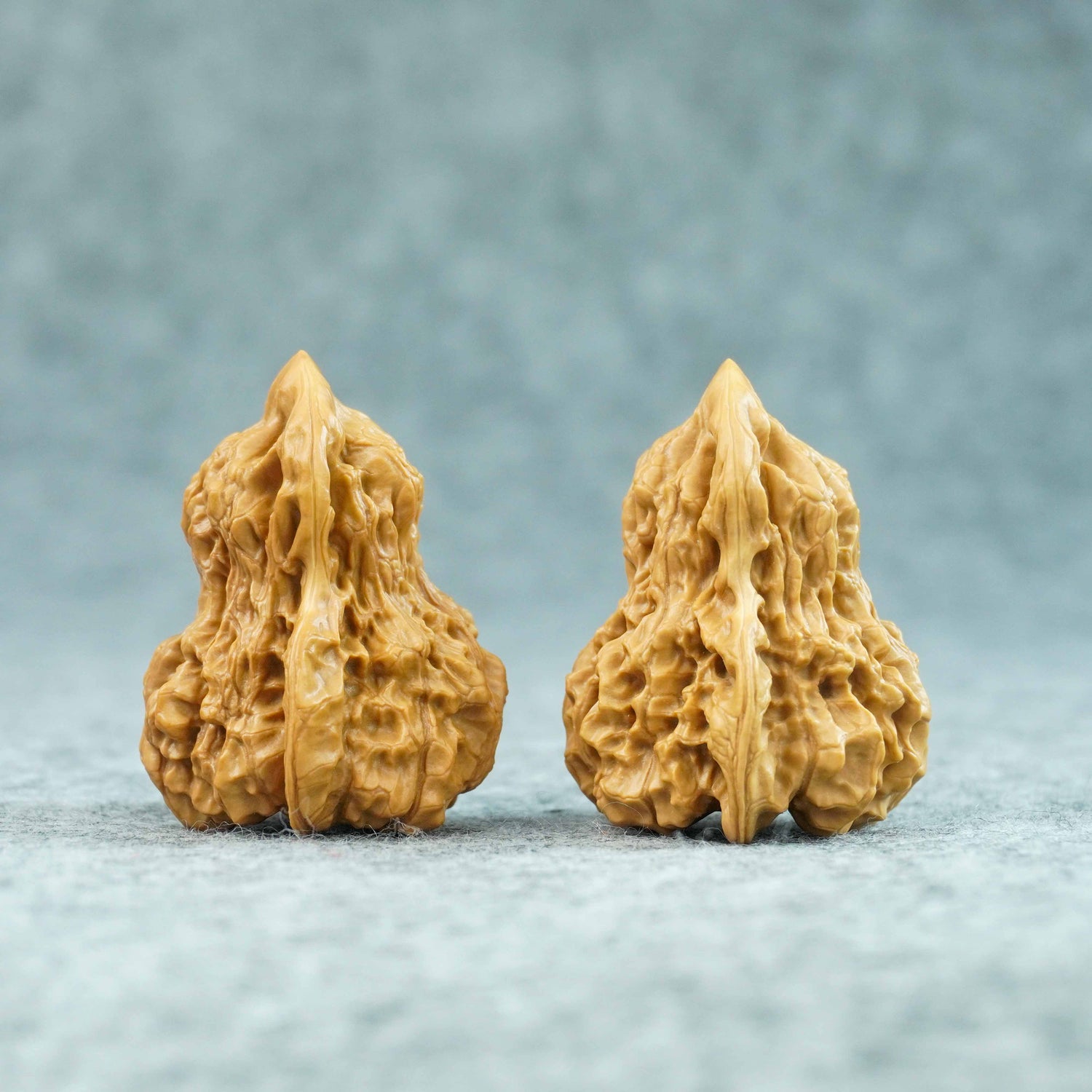 40mm Gourd-Shaped Wheat Spike Tiger Head Walnut Pair | One-of-a-Kind Matched Pair | 072005