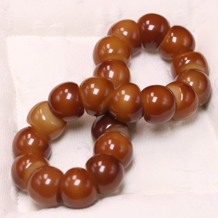 15mm Natural Garlic Bodhi Bracelet – Ultra Smooth Finish, Multi-Color Options