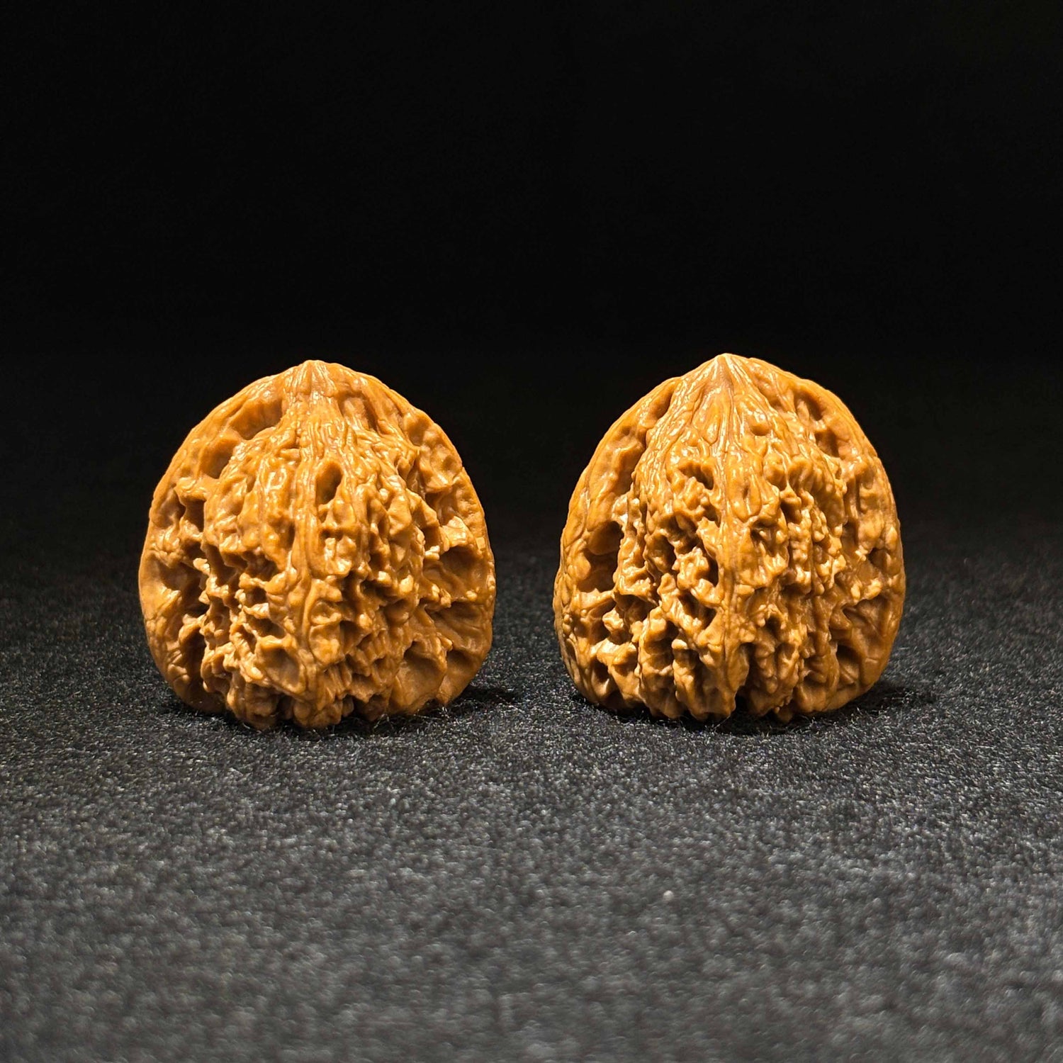 One-of-a-Kind 39mm Zhulu Nanjiang Walnut Pair | High-Shouldered Triangular Shape |