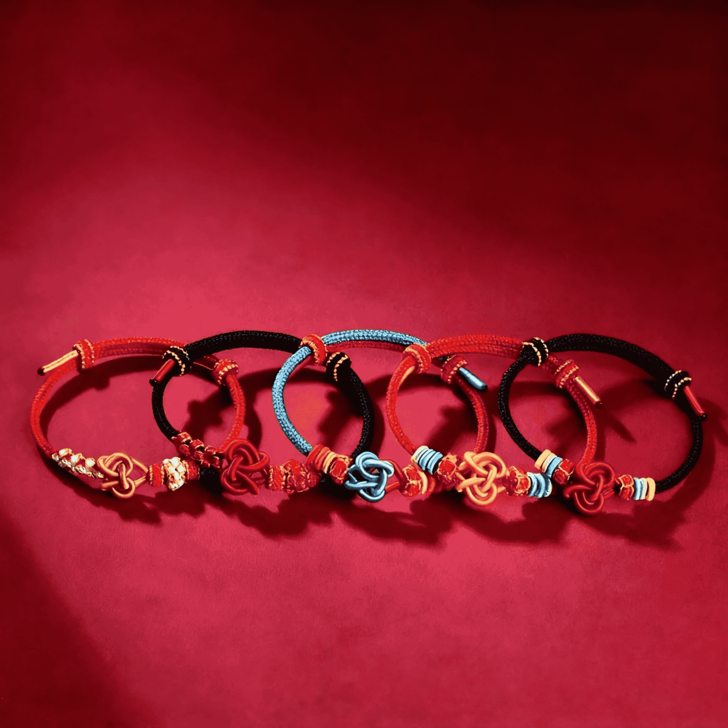 Handmade Red String Couple Bracelet with Lovers’ Knot – Zodiac Year Good-Luck Charm