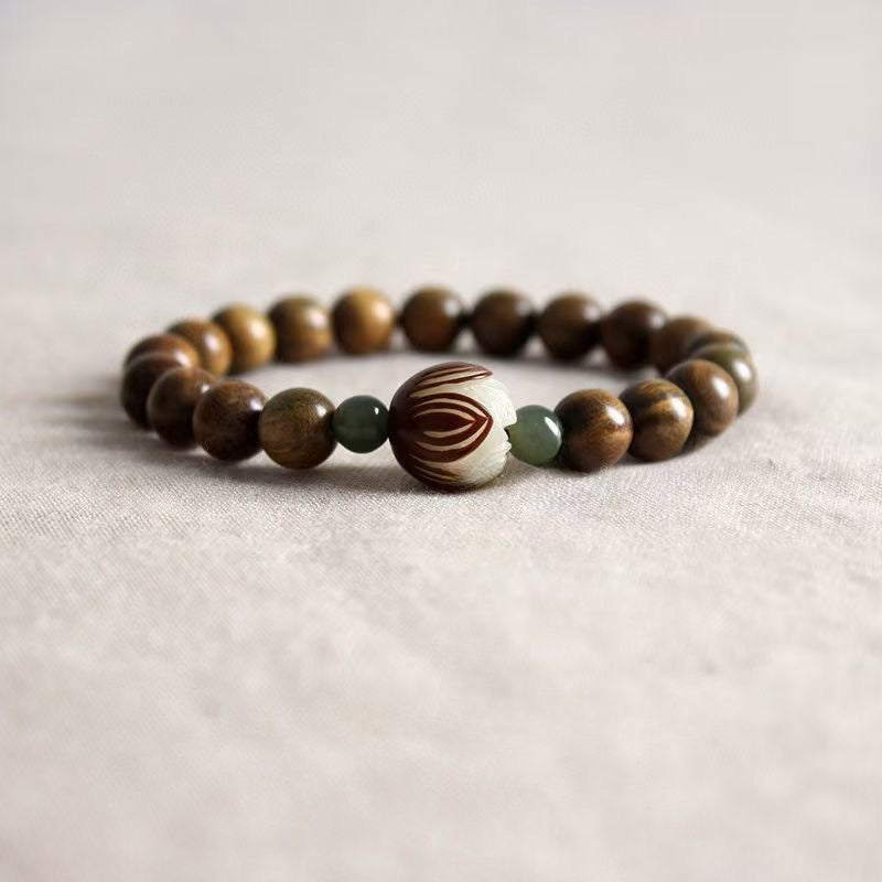 Argentine Old-Growth Green Sandalwood 8mm Buddhist Prayer Beads Bracelet