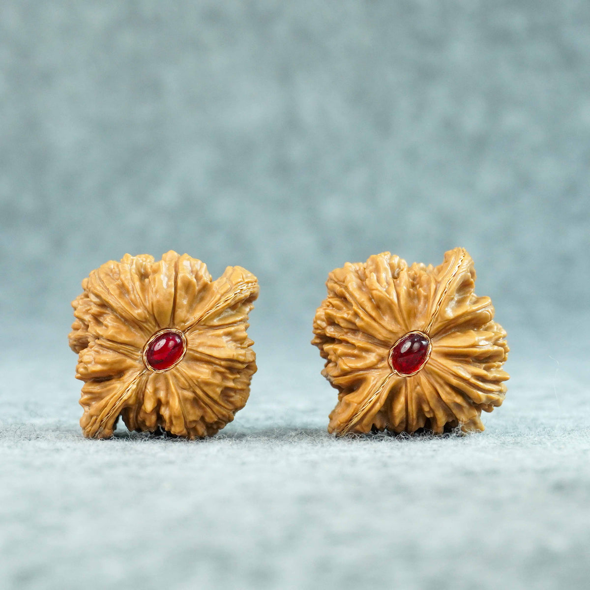 43mm Four-Tower Lion Head Walnut Pair | One-of-a-Kind Listing | 082409