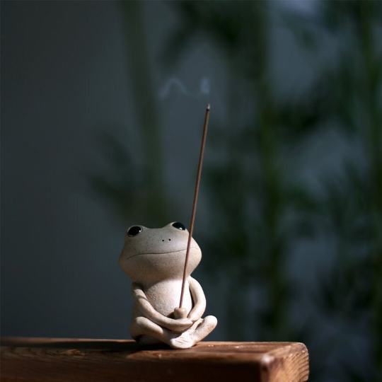 Zen-Inspired Frogs Incense Stick Holder