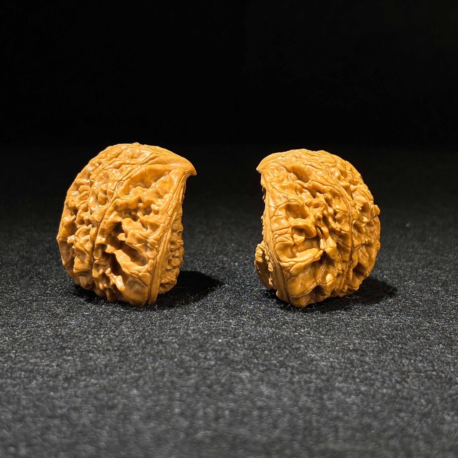 One-of-a-Kind 50mm Guanmao Snake Head Walnut Pair