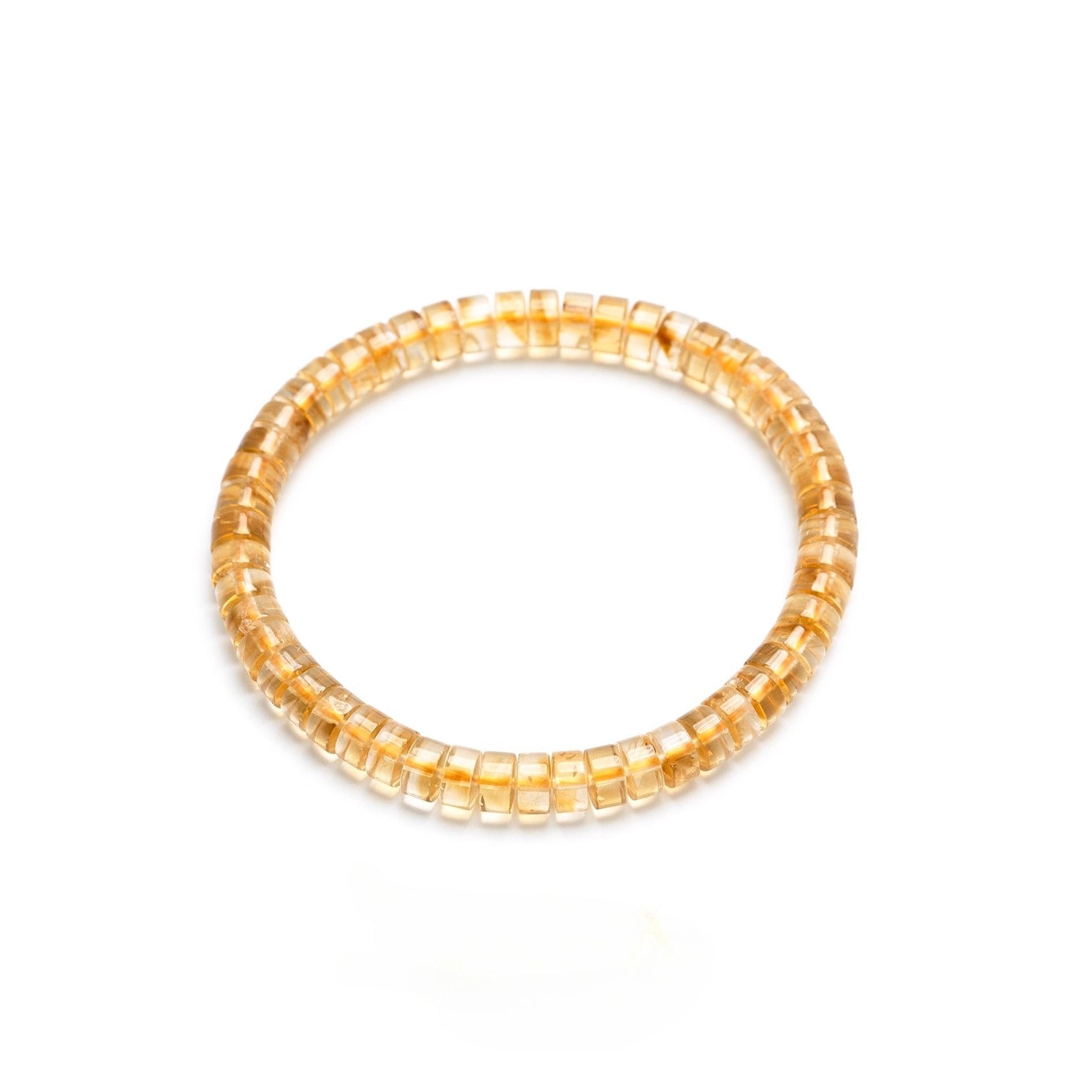 Natural Yellow Himalayan Quartz Straight-Cut Thin Slice Bracelet