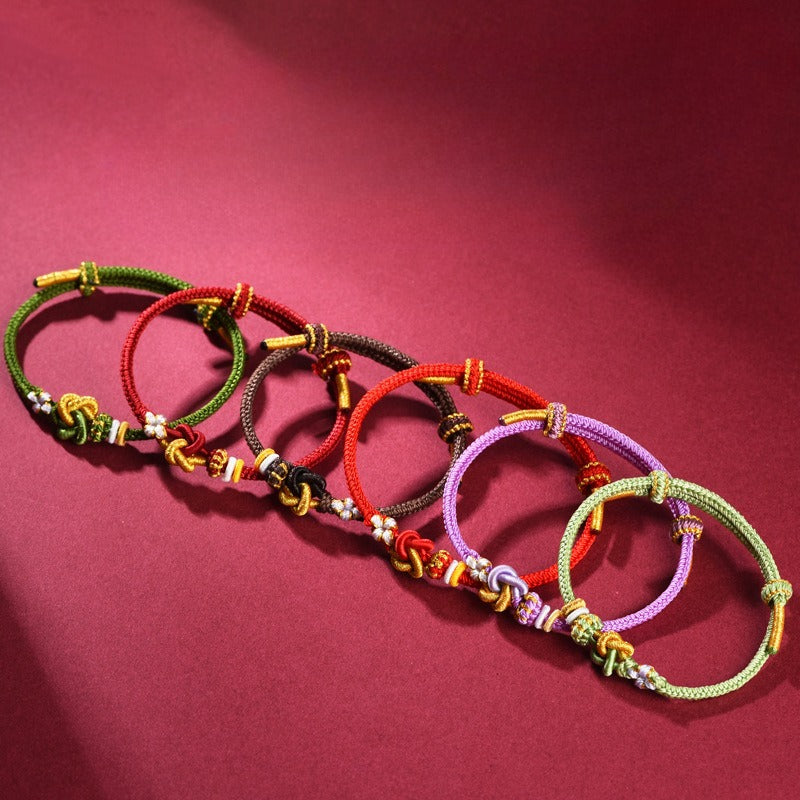 Handmade Red String Bracelet with Double Heart Knot – Couples Blessing Charm