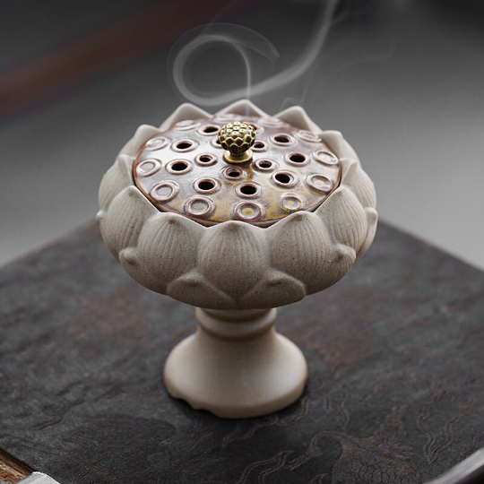 Ceramic Lotus Incense Burner