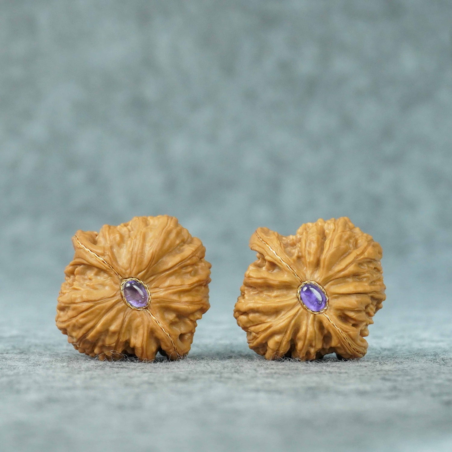 38mm White Lion Head Walnut Pair | One-of-a-Kind Listing | 071405