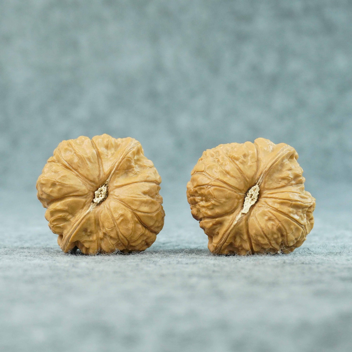 42.5mm Pumpkin-Form Lion Head Walnut Pair (Nangua Dun) | One-of-a-Kind Matched Pair | 081007
