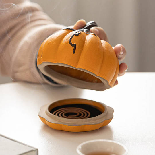 Ceramic Pumpkin Incense Burner