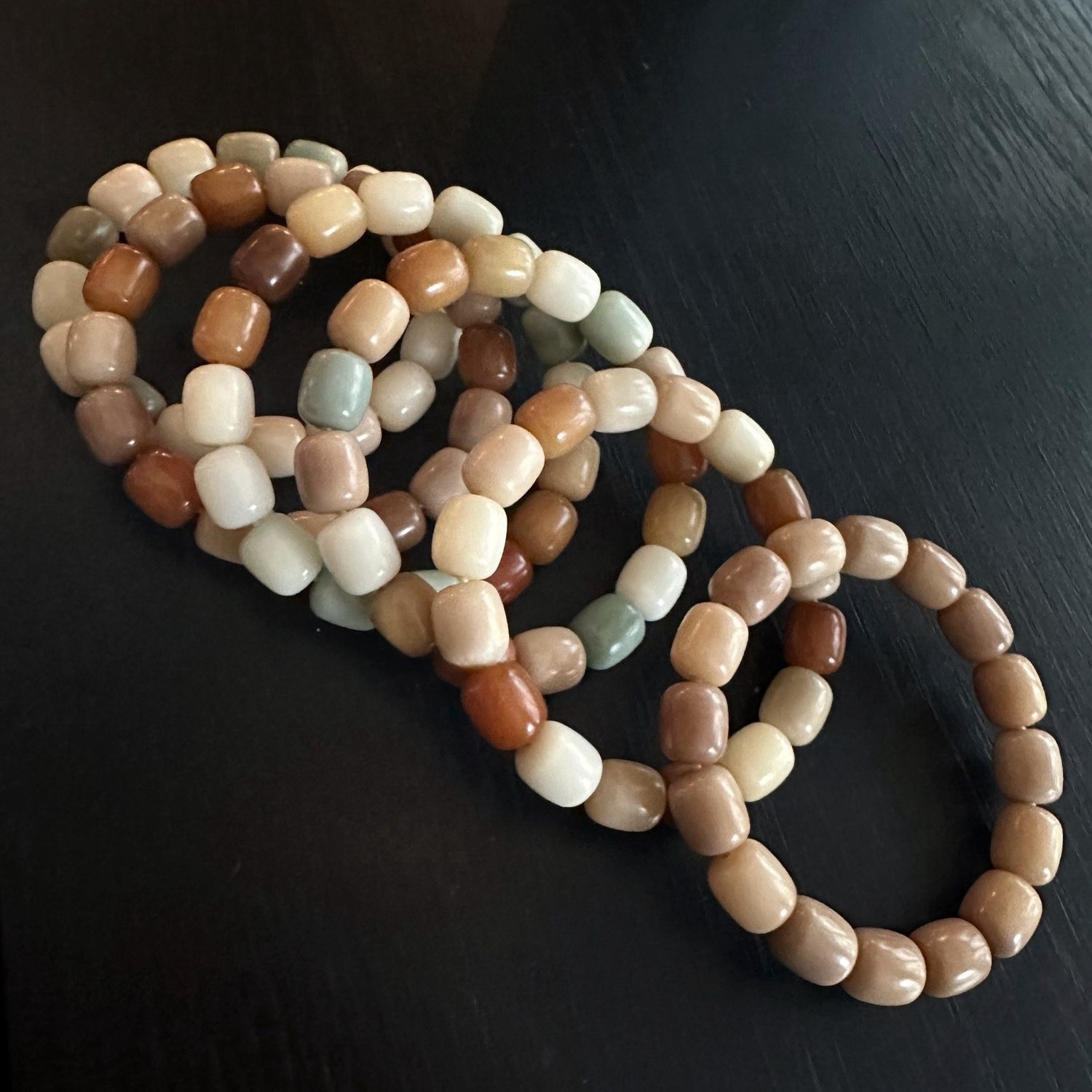 Rice Cake Milk Coffee Series Bodhi Bead Bracelet