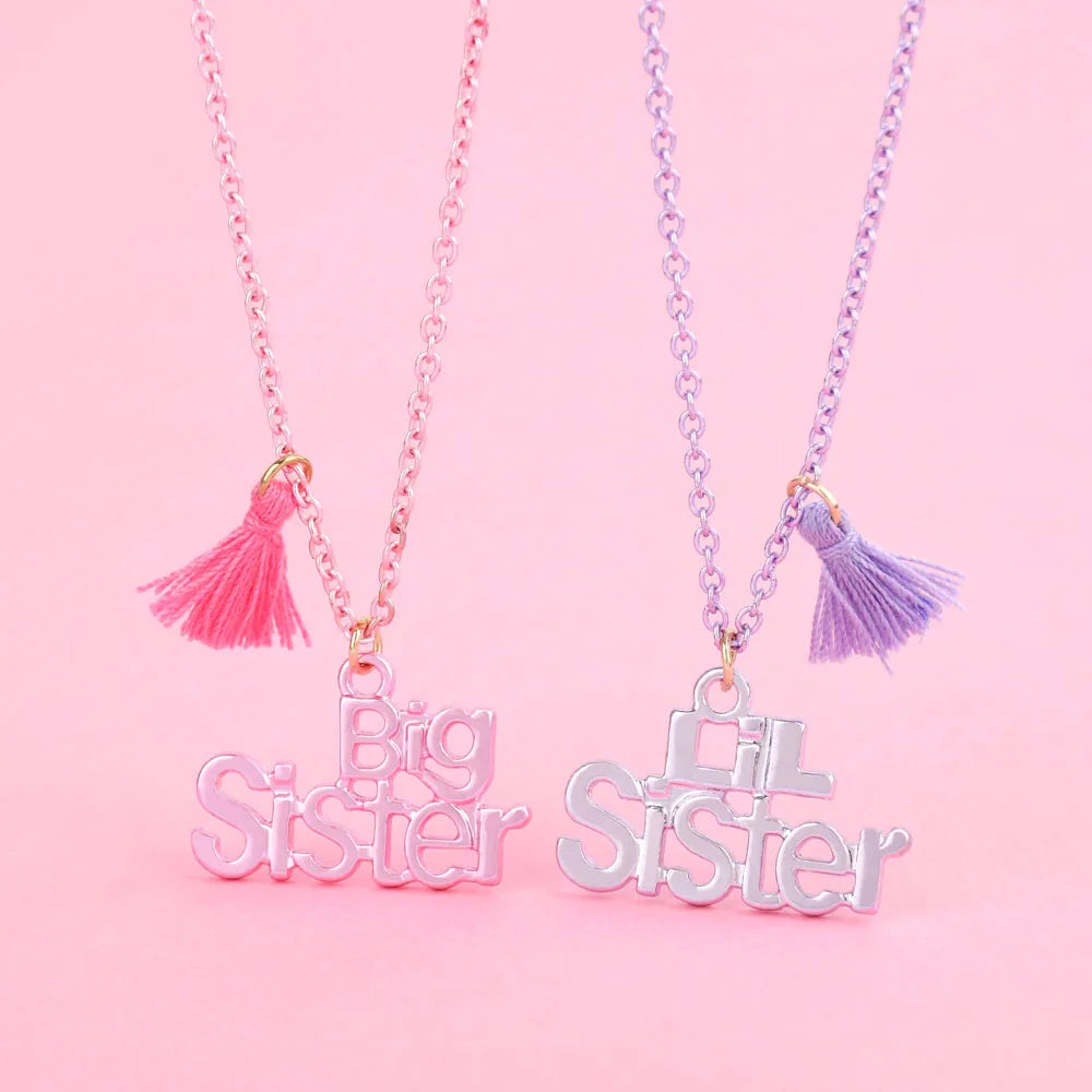 2Pcs/Set Big Sister LiL Sister Pendant BFF Necklace for Kids