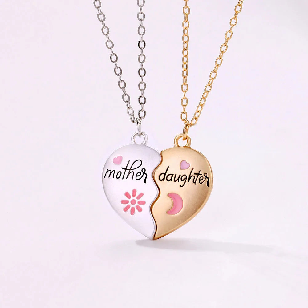 2Pcs/Set Mother & Daughter Magnet Necklace for Kids' Gifts