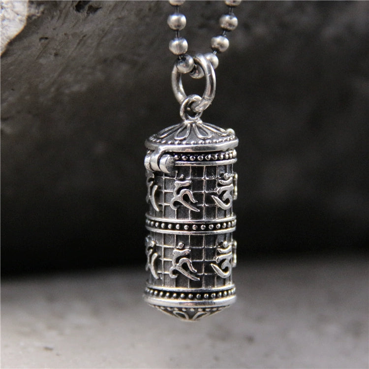 S925 Sterling Silver Retro Pendant Six-character Mantra Gawu Box Pendant