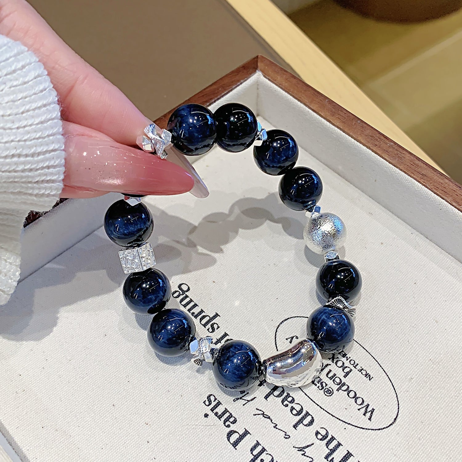 Natural Blue Tiger’s Eye Bracelet – DIY Customizable Design