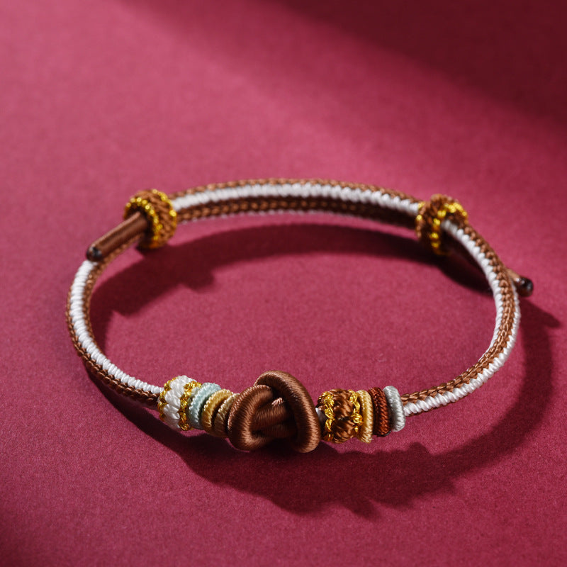 Handmade Red String Bracelet with Ignot Knot – A Good Fortune Amulet