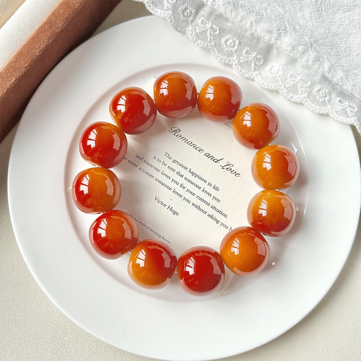 Large Bead Flower Pattern Bodhi Root Fidget Bracelet