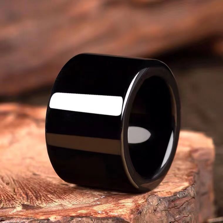 Premium Natural A-Grade Black Jadeite Ring for Men