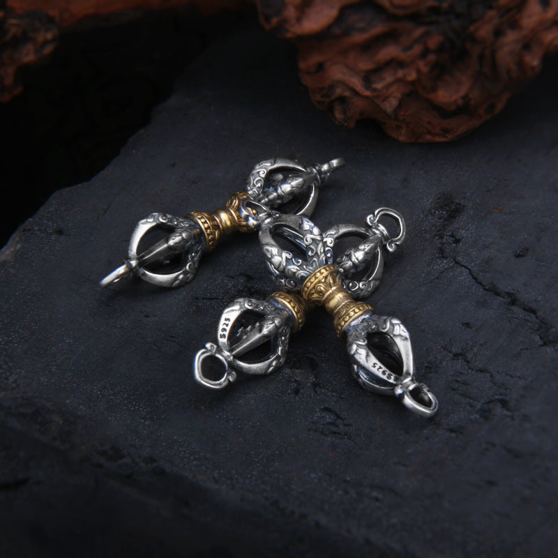 925 Sterling Silver Tibetan Vajra Pendant for Men
