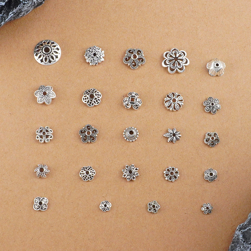 Vintage Tibetan Silver Bead Caps – DIY Spacer Beads for Bracelet Making