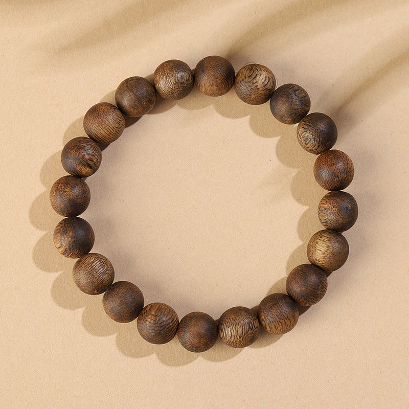 Natural Hainan Agarwood Round Bead Bracelet for Men and Women