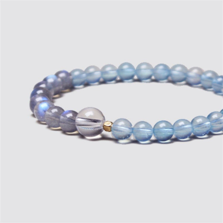 Aquamarine Bracelet Handmade Beaded Women's Crystal Jewelry