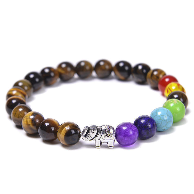 Chakra Energy Bracelet Tiger's Eye Stone Black Obsidian Healing Crystal Bracelet