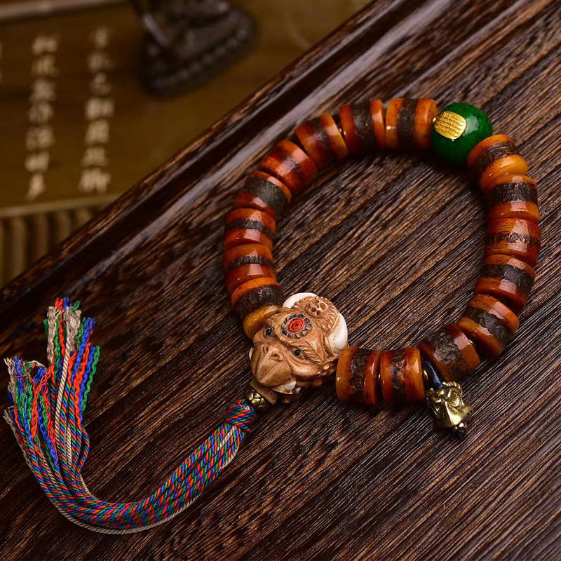 Tibetan Cow Bone Prayer Bead Bracelet – Handcrafted Tibetan-Style Spiritual Beads Bracelet