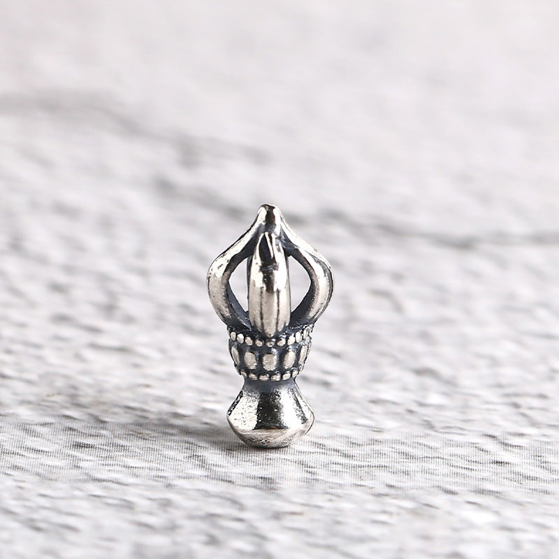 S925 Silver, Elephant Trunk God Vajra Pestle Pendant Disciple Bead Silver Pestle, Ending Bead Bracelet DIY Accessories