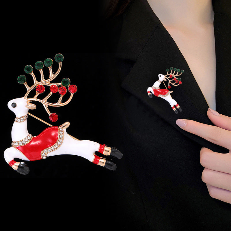 New Fashion Christmas Reindeer Brooch Festive Gift for Women