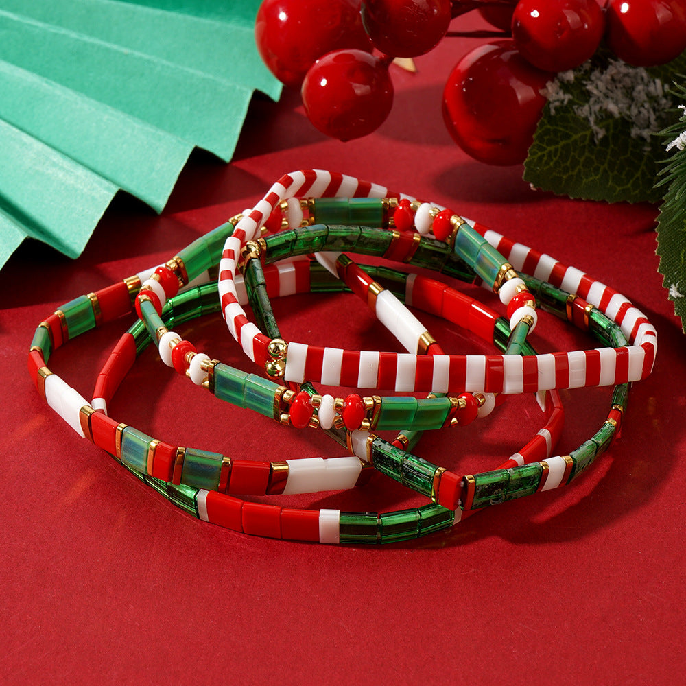 Christmas Bracelets Handmade Colorful Bracelets Creative Jewelry Holiday Gift