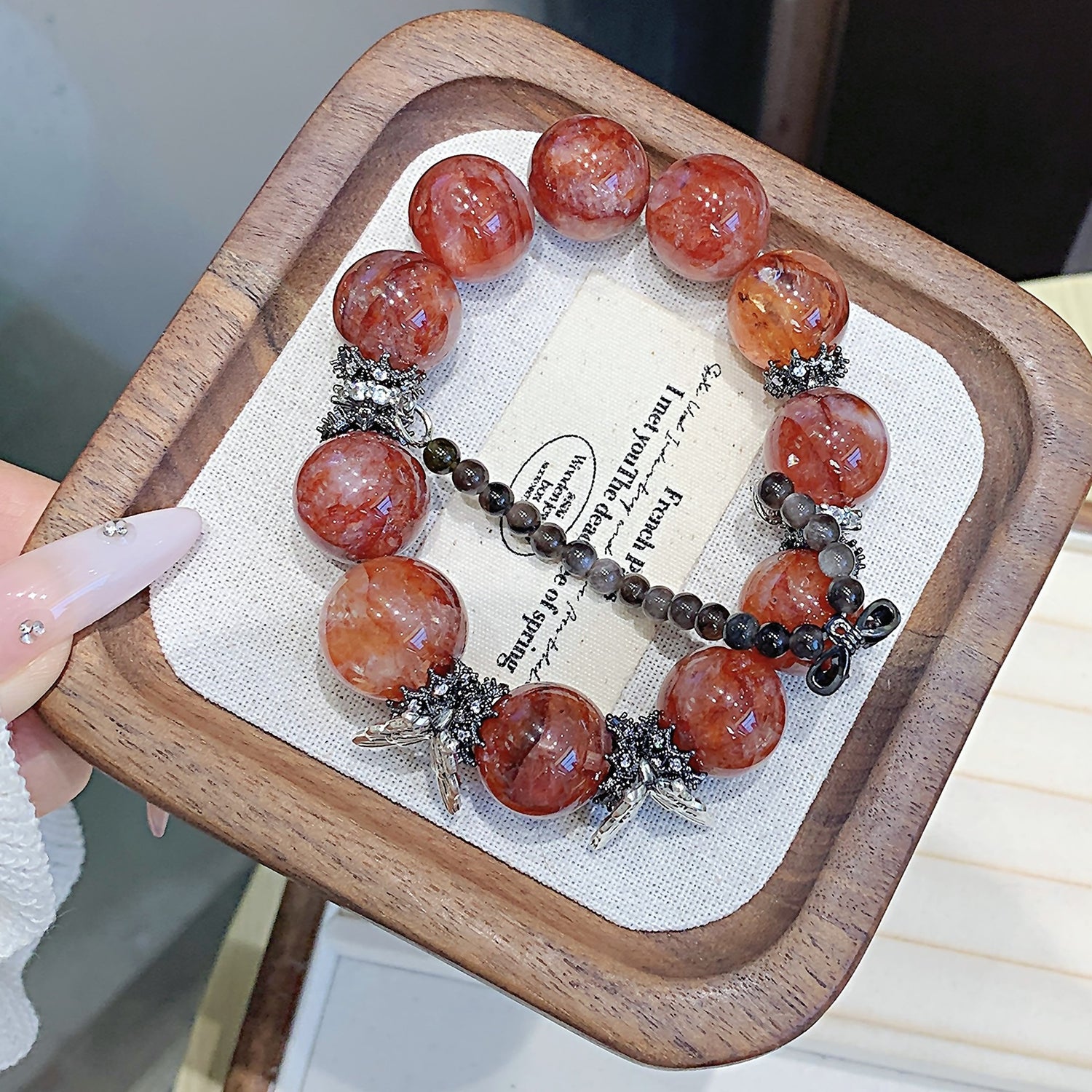 Premium Hematoid Quartz Bracelet – DIY Personalized Custom Design