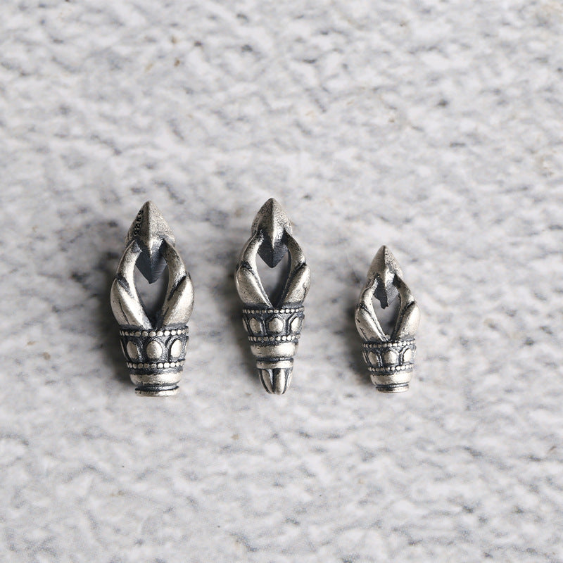 S925 Silver, Vajra Pestle, Tibetan Bracelet Jewelry, Disciple Bead Accessories, Rope End Pendant DIY Accessories