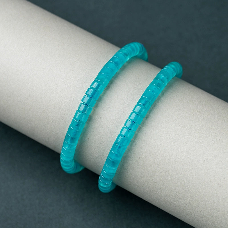 Natural Amazonite Straight-Cut Thin Slice Bracelet