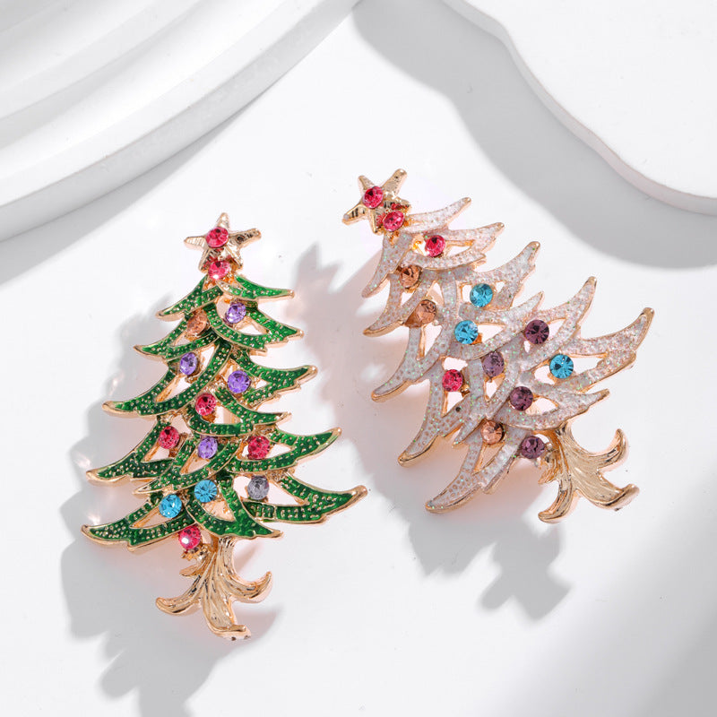 Christmas Tree Brooch Unique Design Holiday Pin for Suits & Jackets