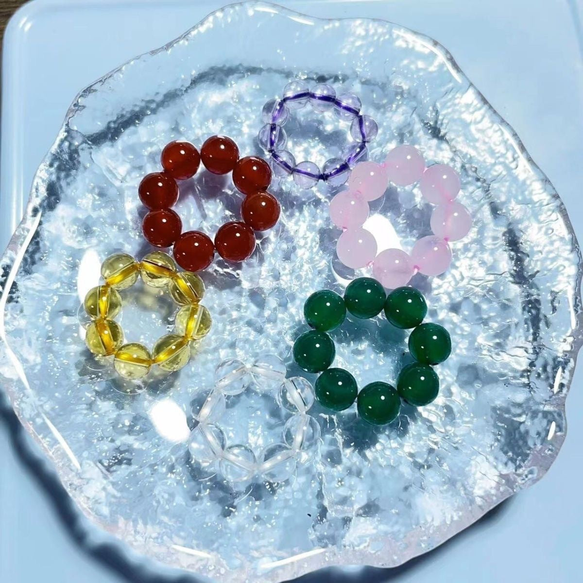 Natural Crystal Spacer Rings – DIY Beading Loop Charms for Bracelets