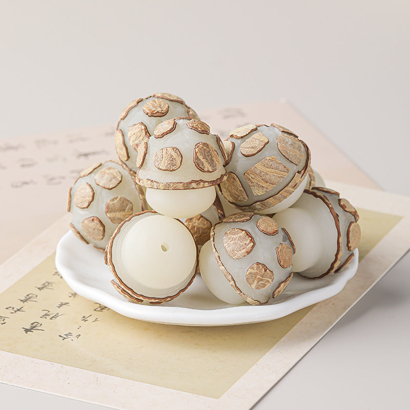 Exquisitely Carved Bodhi Mushroom with Natural Skin – Cute & Lucky!