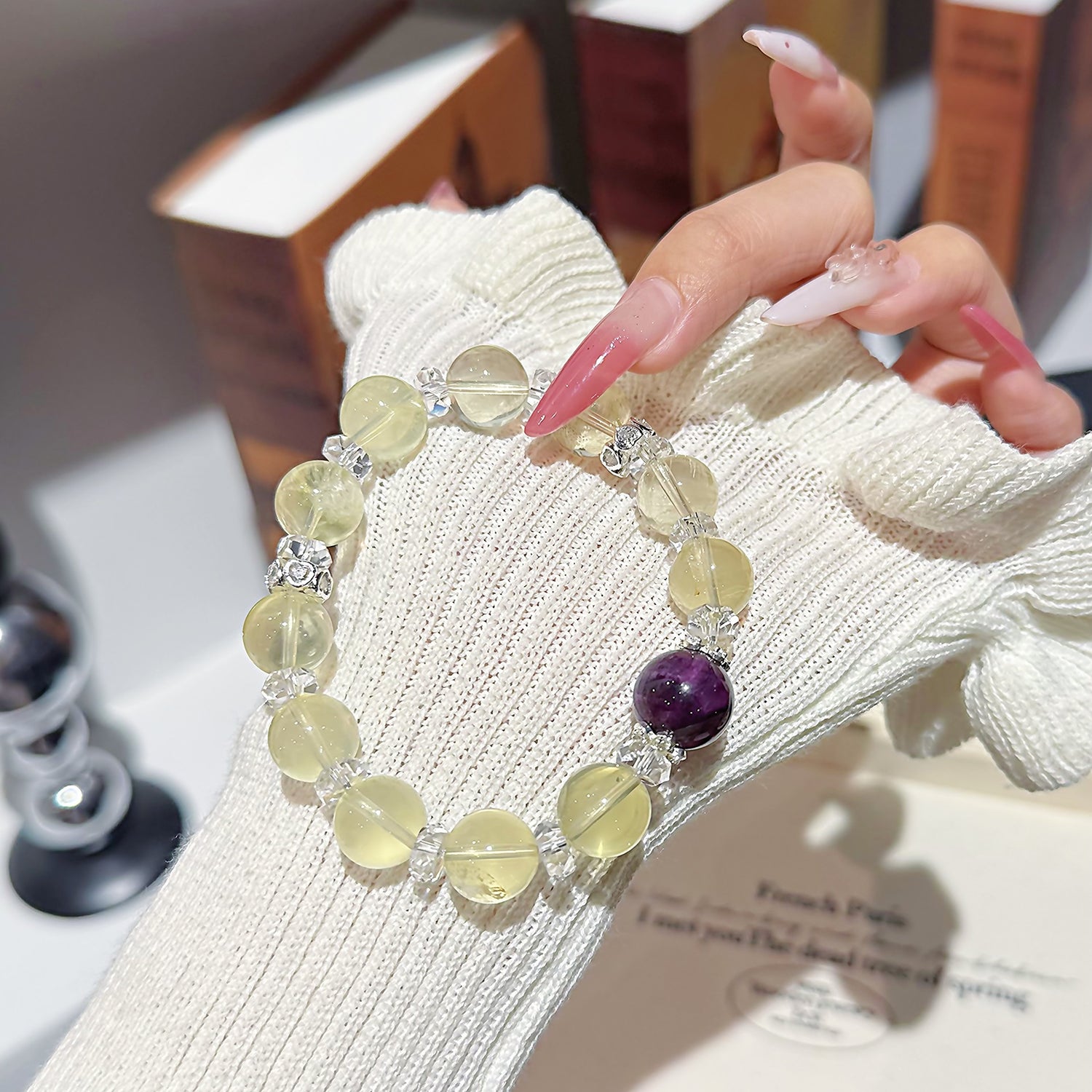 Premium Natural Lemon Quartz Bracelet – DIY Personalized Custom Design