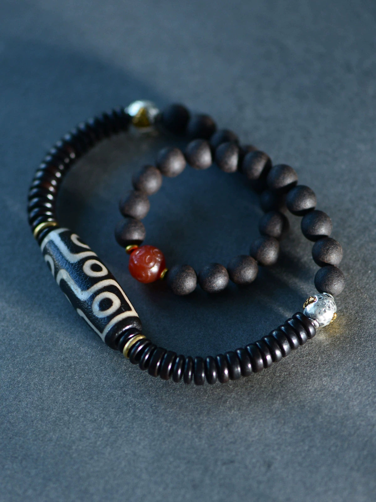 Black Sandalwood Tibetan Dzi Beads bracelet
