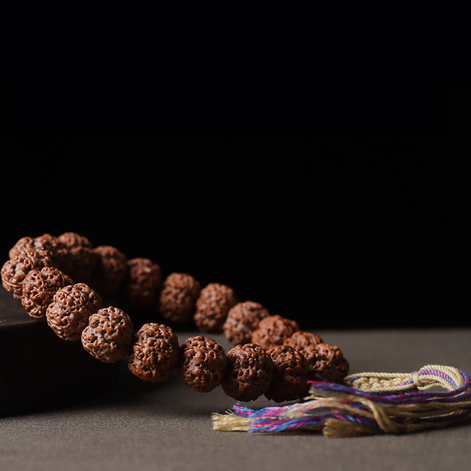 Premium Natural Rudraksha Double Dragon Pattern Bracelet Prayer Bracelet