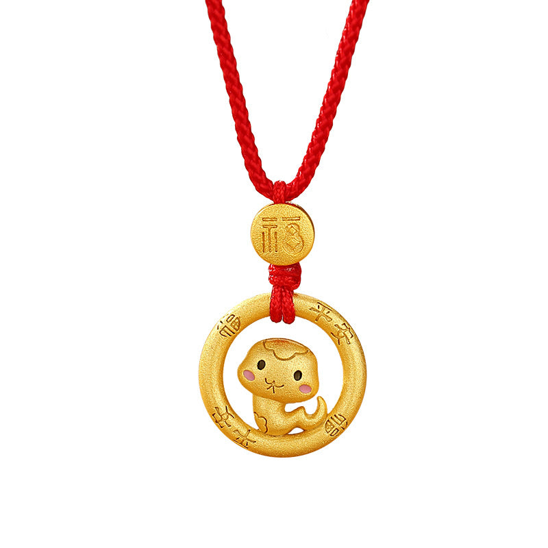 Year of the Horse Chinese Zodiac Red String Necklace – Handwoven Luck Amulet