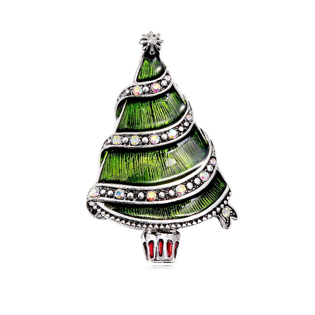 Christmas Tree Brooch Fashion Diamond Retro Christmas Brooch Pin