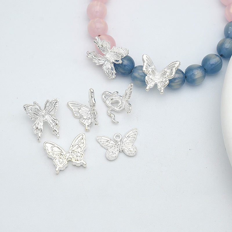 Silver Alloy Hollow Butterfly Spacer Beads – DIY Handmade Jewelry Wing Charms for Bracelets & Beading