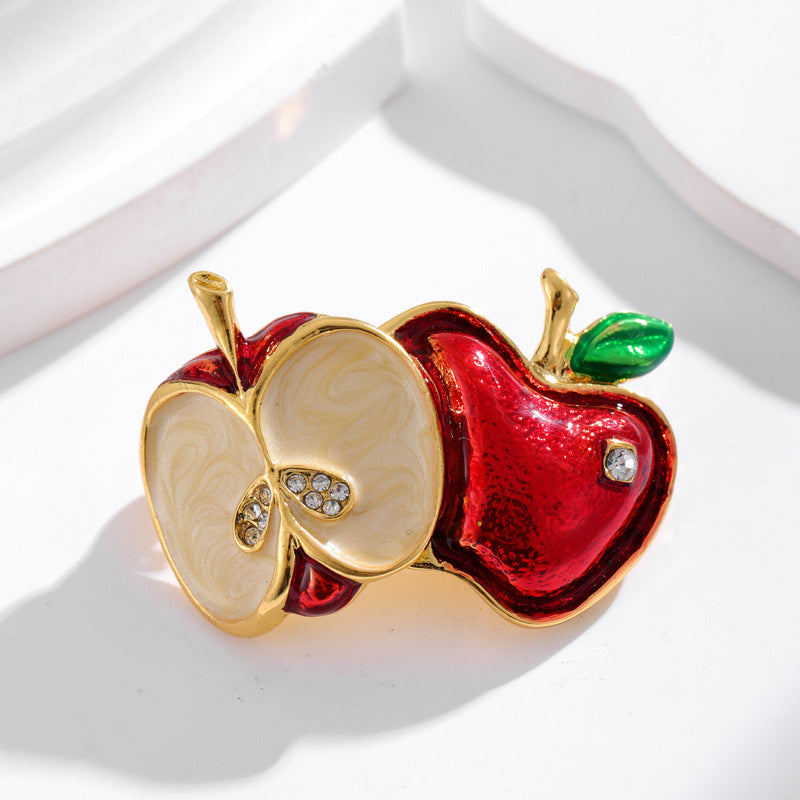 Christmas Antique Apple Brooch Festive Fruit Accessories for the Holiday Season