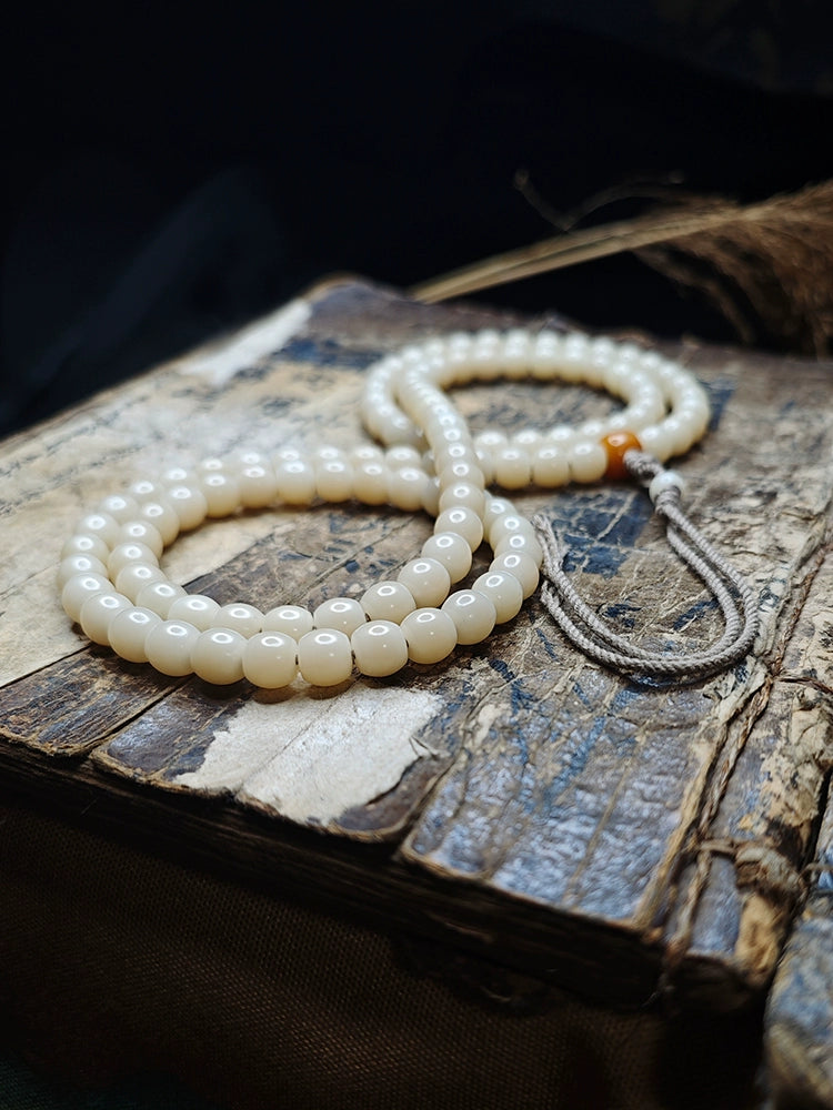 Traditional 108 Mala Beads- Natural Bodhi Root