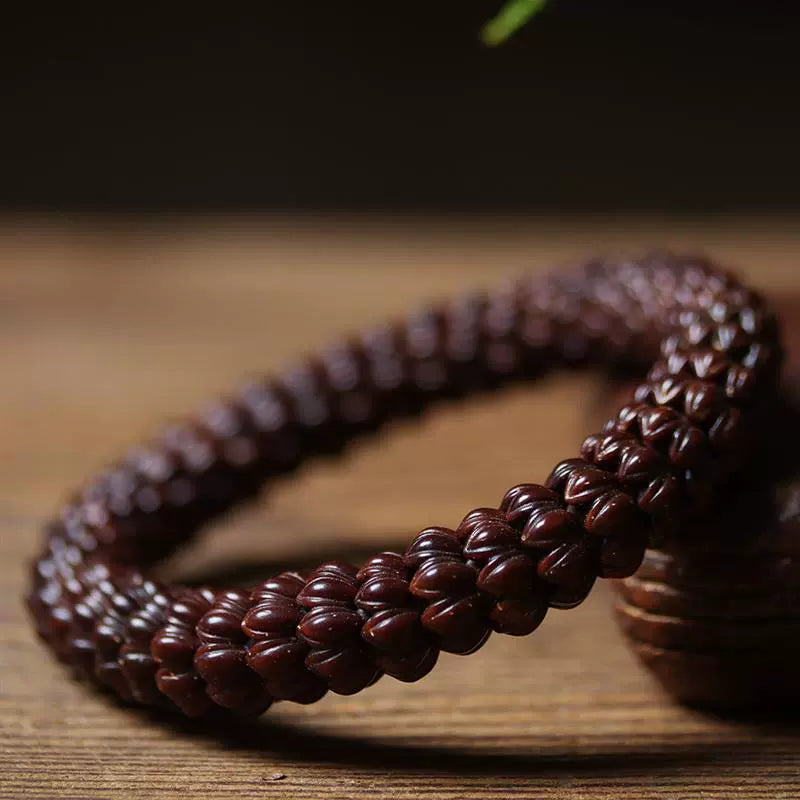 Natural Purple Gold Rat Lotus Beads Bodhi Bracelet: Buddha Beads for Good Luck