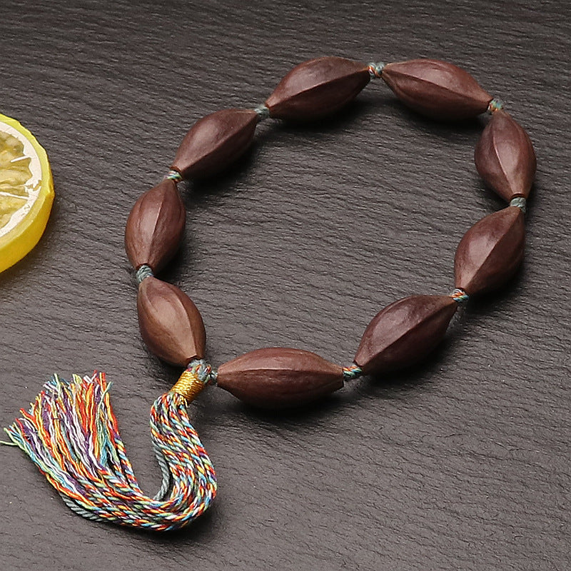 Natural Skin Purple Iron Olive Pit Bracelet