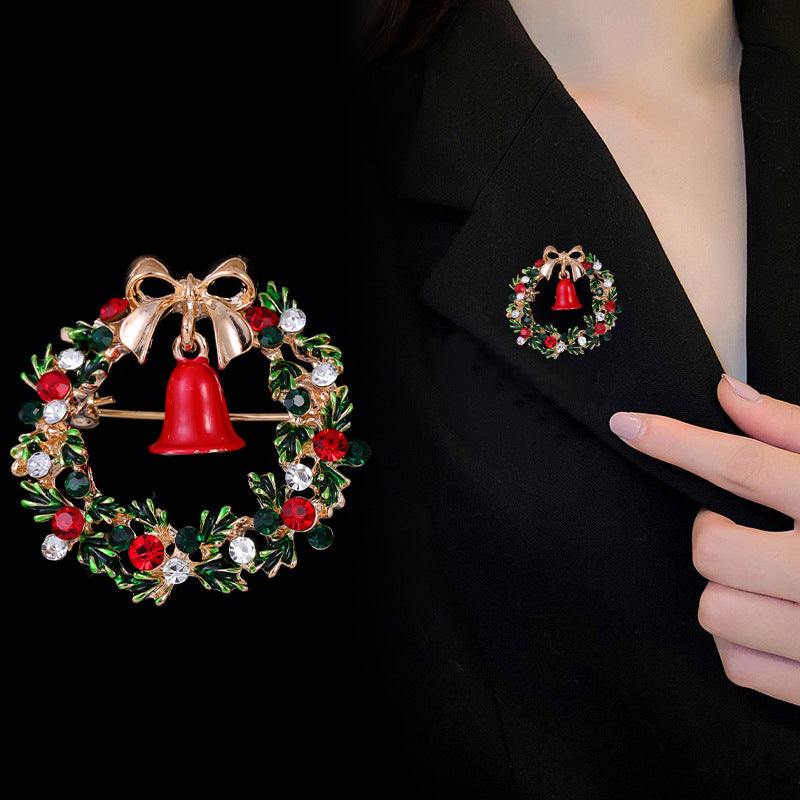 Christmas Gift Bell Brooch Exquisite Fashion Pin for the Holiday Season